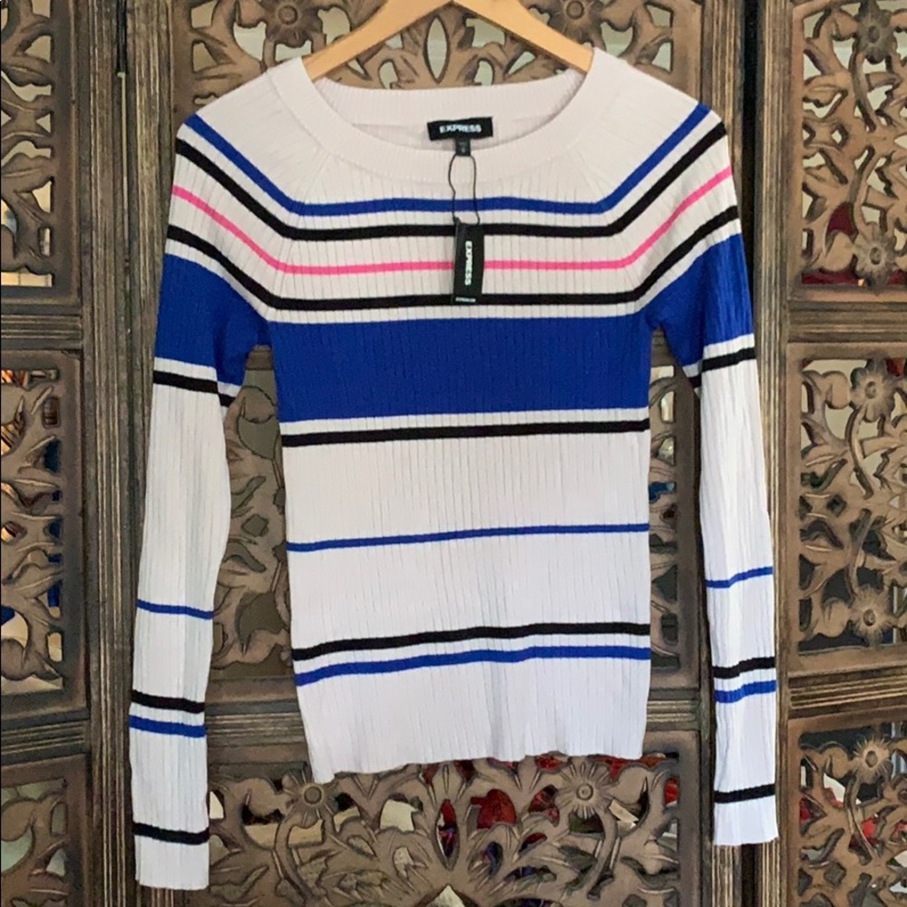NWT Express Ribbed Striped Top Size M